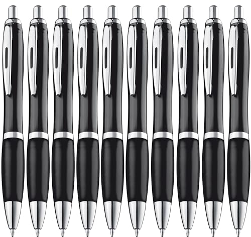 ZENSCRIBE® Ergonomische Kugelschreiber 10 Stück, Premium Kugelschreiber Set Hochwertig, Rutschfester Kulli für einfaches & weiches Schreiben, Blauschreibender Kugelschreiber Schwarz