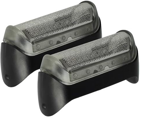 vhbw 2X Scherfolie Ersatz für Braun 20B, 10B für Elektrorasierer + Rahmen, schwarz/Silber