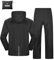 Herren & Damen Regenanzug Wasserdichte Packbare Regenjacke+Regenhose mit Reflektierender Outdoor Regenkleidung Winddichte Regenset Leichter Regenkombi für Radfahren Angeln Schwarz-ungefüttert XL