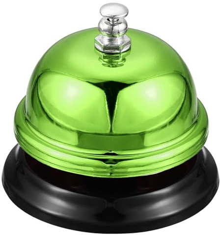QUARKZMAN Tischklingel, 65mm (2,56) Tischglocke für Restaurants, Service, Grün