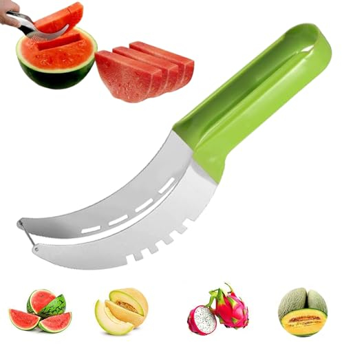 tagliameloni,taglia meloni,coltello multifunzionale per affettare frutta in acciaio inossidabile,Affetta Anguria,Watermelon Cutter,taglia Anguria Fette Acciaio Inox,affettatrice Forchetta Per Anguria