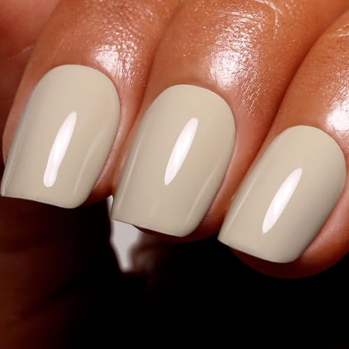 Ozzeal Silk White Nude Gel Nail Polish, Spring Summer Soak Off LED UV Gel Nail Polish Art Starter Manicure Salon DIY Nail Gel Polish, 0.5 Fl Oz