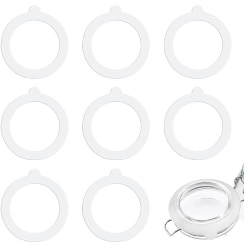 8 Pcs Silicone Jar Seals Replacement Standard Rubber Jar Gaskets Replacement for Storage Glass Sealed Canning Jars (3.8inch Outer Diameter, 2.8inch Inner Diameter)