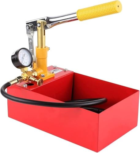 Abdrückpumpe,5 Liter Füllpumpe Heizung 5 MPa Manuelle hydraulische Testpumpe 0-25 bar Handpumpe mit klarer Skala, 1,8 m 1/2 Druckschlauch