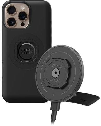 Quad Lock Adhesive Dashboard/Console Car Phone Holder Kit with MAG Wireless Charging Head V2 and MAG Phone Case for iPhone 16 Pro Max
