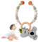 KBIBCK Kinderwagenkette Holz Baby, Kinderwagen Kette für Babys, Kinderwagenkette aus Holz und Baumwolle gehäkelt, Montessori Neugeborenen Spielzeug Baby Kinderwagenspielzeug für Babyschale (Koala)