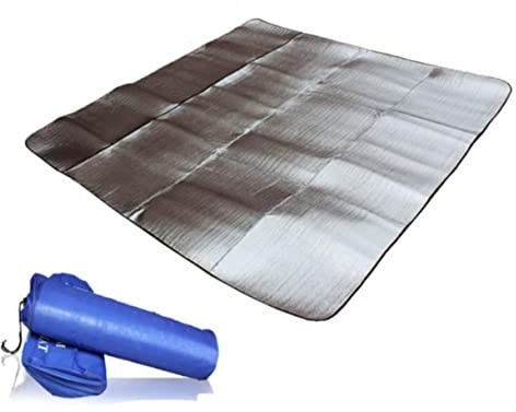 TOKIDNY Camping Isomatte 2x2m Aluminiumfilm Feuchtigkeitsbeständige Outdoor Matte Picknickdecke Schutzunterlage Für Wandern Und Zelt