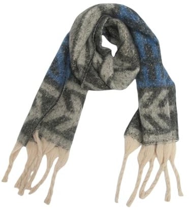 CMZYBBD Schal Dicker Fransenschal Für Damen – Weicher, Übergroßer, Leichter Winterschal, Stola Aus Kaschmirimitat-grau-185x40cm