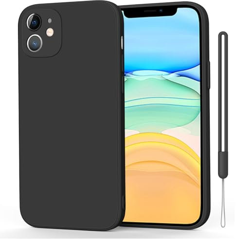 Mugust Silicone Case for iPhone 11 Case 6.1 Inch, Soft Slim Protective Shockproof Liquid Silicone Phone Case with Anti-Scratch Microfiber Lining for iPhone 11(Black, iPhone 11)