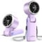 WHATOOK Hand Held Fan Rechargeable Portable：Handheld USB Fans with 5 Speed, 90° Variable Tilt Operated Mini Fan Foldable Desk Desktop Fans with LED Display for Home Office Outdoor Travel Purple