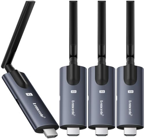 Émetteur HDMI sans Fil et 3 Récepteurs Lemorele 1080P Transmission sans Fil 1 TX jusqu'à 4 RX, Streaming PC/Caméra/Box TV vers TV HD/Moniteur/Projecteur