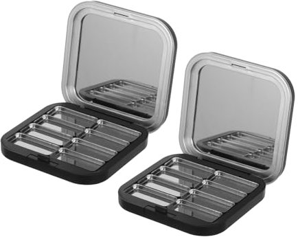 ERINGOGO 2pezzi Palette Ombretti Vuote Organizer Cosmetici Nero Opaco Magnetico Contenitori Trucchi Portatili Per Blush Rossetto e Ombretti Kit Scomparti Per Viaggi e Uso Quotidiano