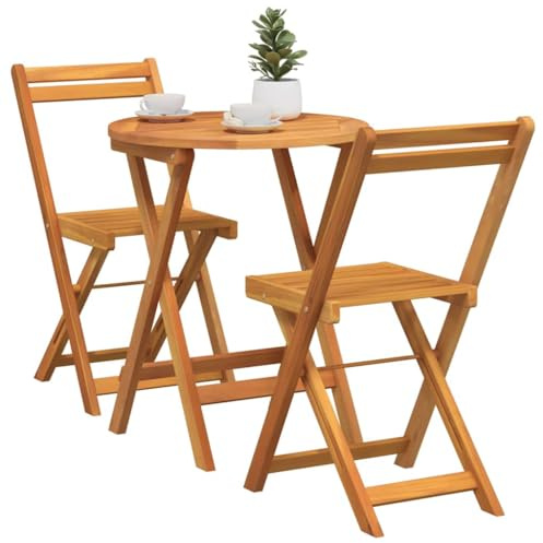 vidaXL Garten Essgruppe mit Kissen 3 pcs Öl-Natur Massivholz Akazie, Aluminium Gartenset, modernes Outdoor-Möbel, quadratischer Esstisch, gemütliche Terrasse, rustikaler Look