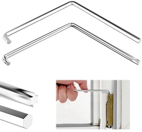 Rohqipmk 2 Stück Fenster Einstellwerkzeug Set, Torx 15, Sechskant 4mm und Kugelkopf 4mm für Vielseitige Justierung von Fensterbeschlägen, Fenster Montage Werkzeug