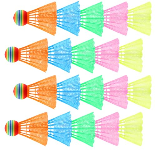 CATELL 20 Stück Federbälle, Badminton Bälle, Bunte Kunststoff Federball Langlebige für Erwachsene Federbälle für Draußen Outdoor Indoor Sport Training Unterhaltung Bewegung Wettkampf Spiele