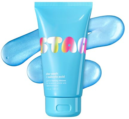 Starface Star Wash® Salicylic Acid Foaming face Cleanser, 5 fl oz | Dermatologist Tested • Gentle Foaming Cleanser • Fragrance Free • Salicylic Acid Unclogs Pores & Breakouts • Vegan, Oil-Free