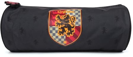 Harry Potter Federmäppchen mit Reißverschluss und Gryffindor-Wappen – offizieller Merchandise-Artikel, dunkelgrau, 21 x 8,5 x 8,5 cm