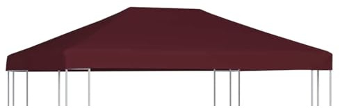 Générique Toile supérieure de Gazebo 310 g/m² 3x4 m Bordeaux,Pelouses & Jardins,Vie en extérieur,Structures extérieures,Accessoires pour auvents & abris,Bâches de auvents & abris,Rouge,5.1 KG,46624