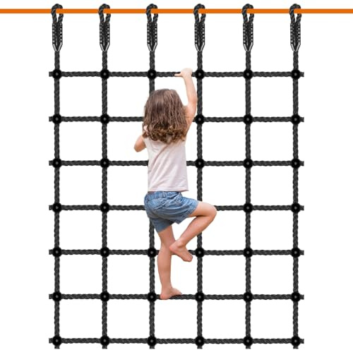 BeneLabel Climbing Frame Net 196x125cm Kids Cargo Netting Rope Ladder/Black