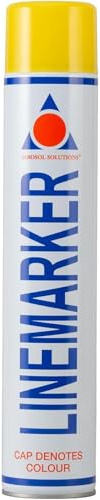 Aerosol Solutions Peinture de traçage en aérosol pour gazon et routes, Jaune, 750 ml (Lot de 6)
