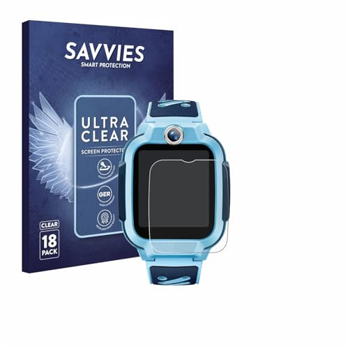 Savvies Schutzfolie für Imoo Watch Phone Z3 | 18 Stück Transparenter Displayschutz Made in Germany Ultra-Klar Displayschutz-Folie