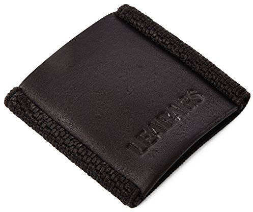 LEABAGS Leder Kartenetui Herren I Echtleder Kreditkartenhülle I Kartenhalter mit elastischen Gummiband I kleines Münzfach I 10 Kartenfächer I Männer Visitenkartenhülle I Nappa Schwarz