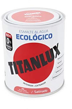 Titanlux Ecológico Esmalte al agua mulisuperficie Satinado Rojo Coral 750ml