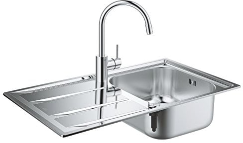 Grohe Pack évier de cuisine K200 avec mitigeur Concetto, égouttoir, en acier inoxydable, 31552SD0 (Import Allemagne)