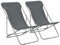 vidaXL 2X Strandliege Grau Sonnenliege Liegestuhl Gartenliege Klappstuhl Stuhl