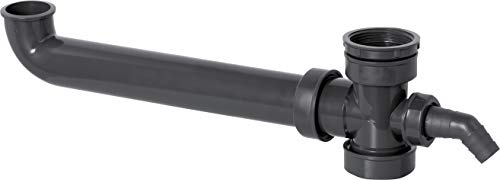 Cornat Rezyklat Ablaufverbindung für Doppelspülen - 1 1/2 Zoll - Exzentrischer Abgang - Mit Geräteanschluss - Hergestellt aus recycelten Kunststoffen - Made in Germany Qualität / T353904R