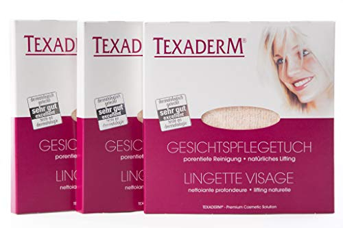 Rezi Gesichtsreinigungstuch Gesichtspflegetuch Texaderm, 1er Pack (1 X 3 Stück) Dermatologisch Getestet,waschbar & wiederverwendbar - Make up entferner Tuch Apricot