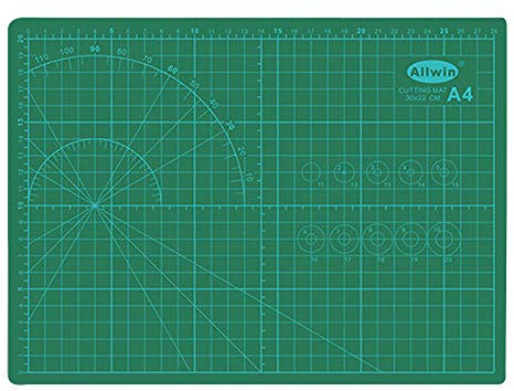 Lot de 2 tapis de découpe auto-cicatrisant double face, planche à découper rotative avec grille et surface antidérapante pour travaux manuels, tissus, matelassage, couture, scrapbooking 1 pièce.