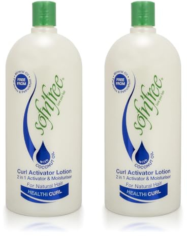 Sofn Curl Activator Lotion with Vitamin E & Panthenol for Natural Hair - 2-in-1 Moisturising Curl Cream & Hair Moisturiser for Curly Hair, Soft Defined Curls & Waves - 1000ml (2 Pack) | Defines waves, coils, and multicultural curls. Provides moisture, shine, and frizz control with a soft, flexible finish.
