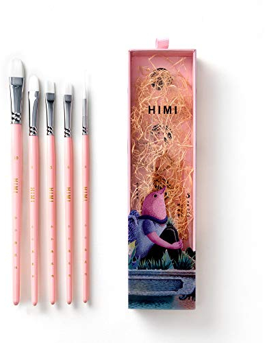 HIMI Set de Pinceles para Pintura/Gouache, 5 Piezas para Acuarela acrílica, Cara y Cuerpo, Bonito Regalo para Aficionados al Arte, niños y Adultos Rosa Gouache