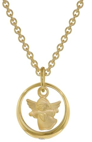 trendor Halskette mit Engel-Taufring Gold auf Silber 75956-38 38 cm