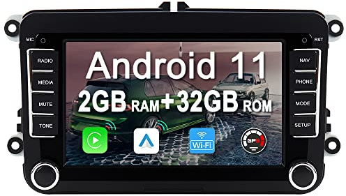 JUNHUA 7 Android 12 Wireless Carplay Android Auto 2+32G GPS Autoradio Navigation Bluetooth DSP für VW Golf 5 6 V VI MK5 Mk6 Passat B6 B7 Touran T5 Polo Caddy Skoda Seat