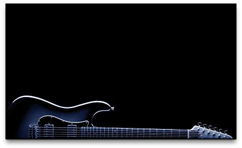 Sinus Art Bilder XXL Gitarre in schwarz 120x70cm Wandbild auf Leinwand
