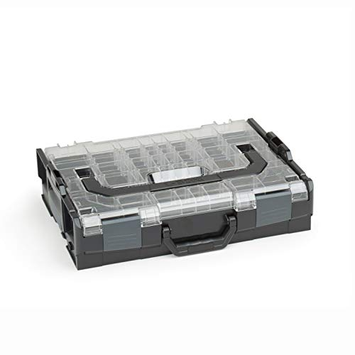 Sortimo Bosch L-BOXX 102 Kunststoff Werkzeugkoffer schwarz Deckel transparent leer Sortierbox für Kleinteile | ideale Schraubenaufbewahrung System