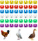 CYWVYNYT 48 Stück Hähnchen Beinringe Mehrfarbige Hähnchen Identifikation Beinbänder Nummerierter Clip an Geflügel Beinringen für Gamefowl Truthahn Ente Gans Guinea (16mm)