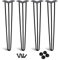 Lospitch 4X Haarnadel Tischbeine Hairpin Legs 40cm 3-Stange Heavy Duty Modern-Stil Schreibtisch Beine Möbelfüße Austauschbare Tisch und Schrank Beine Durchmesser 12 mm Schwarz