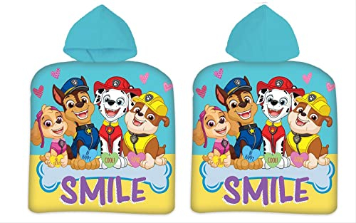 PAW Patrol Poncho Badeponcho Strandponcho Kapuzen-Handtuch Badetuch 50x100 Skye Chase