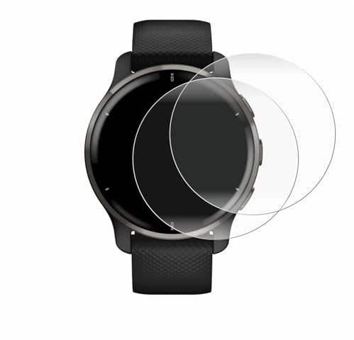 BROTECT 2 Stück Full-Cover Schutzfolie für Garmin Venu 2 Plus Full-Screen Displayschutz-Folie [3D Curved, Anti-Fingerprint, Kristall-Klar]