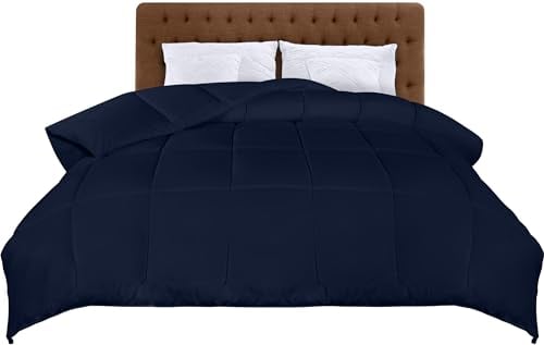Utopia Bedding Piumone, Primavera/Estivo Piumino, Piumino Leggero, Trapunta Primavera/Estivo 100% Microfibra in Fibra Cava (Primavera/Estivo) (Blu Navy, 135x200 cm)