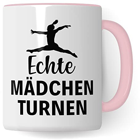 Turn Tasse, Turnerin Geschenk, Turner Kaffeebecher, Kaffeetasse Humor Witz Geschenkidee für Turnen, Mädchen Becher