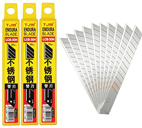 Gebildet 30pièces 9mm Lames Sécables en Angle 60°, Cutter de Précision