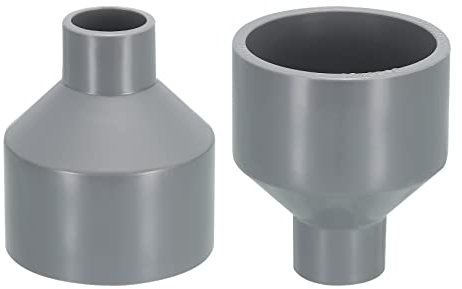 sourcing map 2 Pack PVC Pipe Fittings - Water Pipe Increaser Reducer Connectors Adapters, Reducing Coupling Socket, Apply to Outdoor/Garden (20mm and 50mm ID)