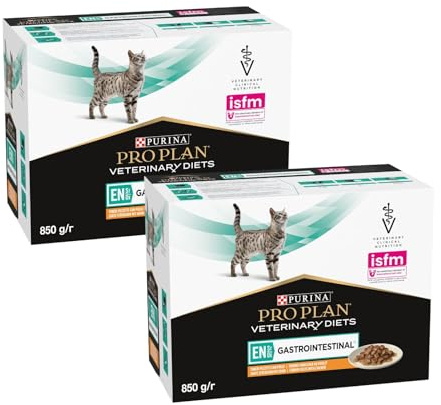 Pro Plan Purina Veterinary Diets EN St/Ox Gastrointestinal Huhn | Doppelpack | 2 x 10 x 85 g | Diätfuttermittel für Katzen zur Unterstützung des Magen-Darm-Traktes