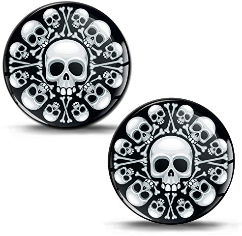 Biomar Labs 2 x Aufkleber 3D Gel Silikon Stickers Autoaufkleber Emblem Tuning für Auto Motorrad Helm Fahrrad (Schädel KS 213)