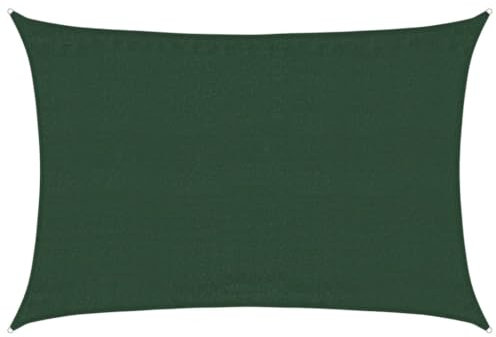 vidaXL Toldo Parasol Lona Protector Solar Sombra de Patio Jardín Terraza Balcón Parque Infantil Exterior de Vela Verde Oscuro HDPE 160 g/m² 3,5x5 m