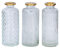 3er Set Vase Weiß Gold H13cm Glas Blumenvase Tischdeko Frühling Blumendeko Glasvase Dekovase Deko